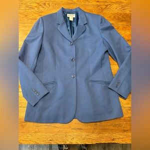 VTG- Pendleton Virgin Wool Blue Blazer with Notched Lapels, Structured Shoulders